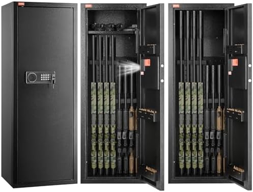 VEVOR Rifle Safe with Digital Keypad up to 8 Gun, Tall Gun Storage Cabinet with Removable Shelf, Quick Access for Home Shotguns and Rifles (Assembly Required) by VEVOR