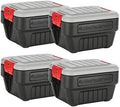 Rubbermaid® ActionPacker®️ 8 Gal Lockable Storage Box Pack of 4, Outdoor, Industrial, Rugged, Grey and Black by Rubbermaid