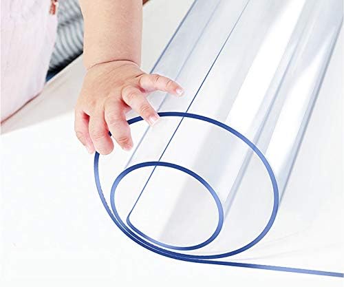 Wadrac Clear Table Protector Plastic Table Cloths PVC Night Stand Table Cover Mat Office Desk Mat Shelf Surface Protection Crystal Children Painting Cover Pad Transprent Rectangular 38x76 inch by Wadrac