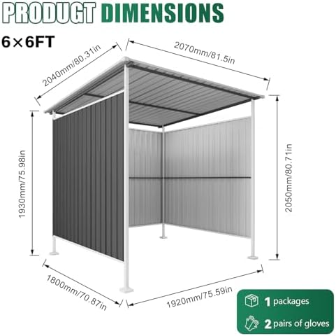 6x6FT Open Air Storage Shelter, Metal Outdoor Garden Shed, Doorless Patio Organizer for Bikes Motorcycle BBQ Tools Pet House Weather Resistant Backyard Storage Cover Canopy Utility Shelter - Image 2