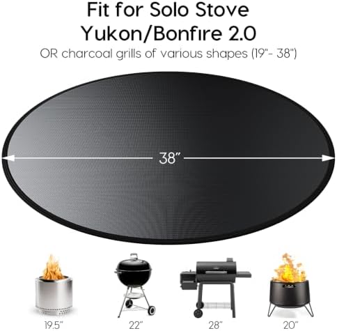 38" Fireproof Fire Pit Mat for Solo Stove Bonfire Deck Protector - Image 2