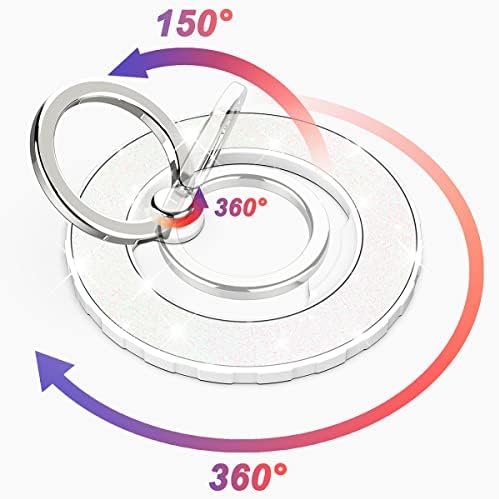 Magnetic Phone Ring Holder for MagSafe, Glitter, White - Image 3