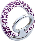 Magnetic Phone Ring for MagSafe Grip, Super Magnet Twinkle Design Ring Holder Stand, MagSafe Accessory for iPhone 17/16/15/14/13 Pro Max Plus，Purple Leopard by Unknown