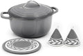 Winado 5 Qt Enameled Cast Iron Dutch Oven Pot with Lid, Black‑Gray Ombre by Winado