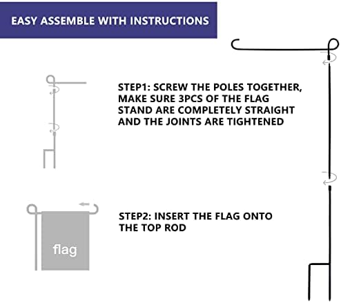YEAHOME Garden Flag Stand Holder, Premium Yard Flag Holder Weather-Proof Metal Powder-Coated Flagpole for American Flag, Christmas Garden Flag, Outdoor Garden Decor Decoration - Image 6