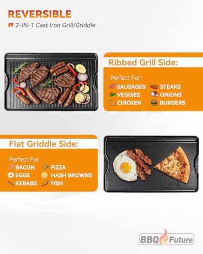 16" x 24" Reversible Cast Iron Griddle for Camp Chef, Smooth & Ribbed Sides - Image 3