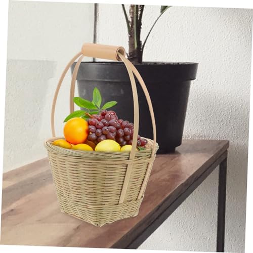 CHILDWEET 2pcs Woven Storage Basket and Snack Holder for Outdoor Picnics Kitchen Organization and Home Decor Versatile and Rustic Design - Image 5