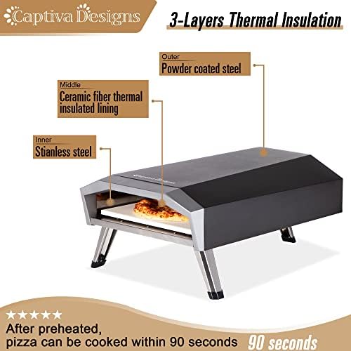 Captiva Designs Portable Outdoor Pizza Oven, Gas Pizza Oven for 13" Pizza - Image 2