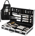 Kaluns Grilling Accessories, Gifts for Men Christmas Grilling Gifts for Dad, Heavy Duty Stainless Steel BBQ Grill Tools Set for Outdoor Grill with Aluminum Case and Apron, Birthday Gifts for Men Dad by Kaluns%C2%AE