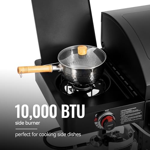 ZH3005Y 2-Burner Gas and Charcoal Grill Combo Black - Image 6