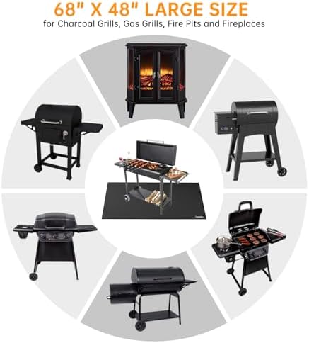 Tamfile 68x48 Inch Grill Mats for Blackstone, Double-Sided Fire Pit Mat - Image 6