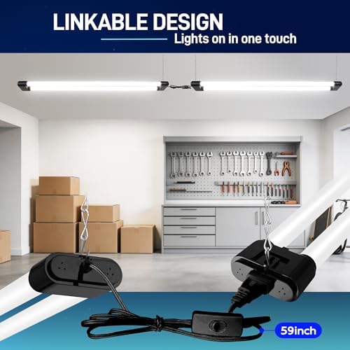 hykolity 4FT 60W LED Shop Light,6500LM[450W Equivalent] 5000K Daylight - Image 4
