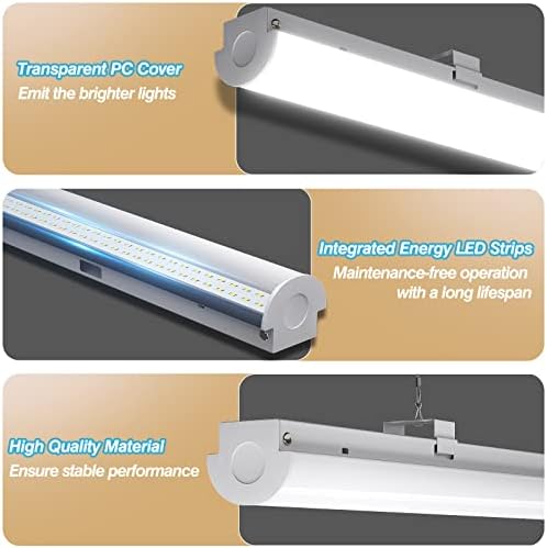 ANTLUX 8FT LED Shop Lights 110W [6-lamp T8 Fluorescent Equiv.], 12000LM, 5000K, Compact Commercial Grade 8 Foot LED Strip Lights for Warehouse Garage, Suspended and Flush Mount Ceiling Light, 8 Pack - Image 5