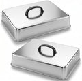 2pcs Rectangular Basting Cover, Stainless Steel Grill Cover Lid for Flat Top Griddle, 13"x11.1"x2.6" Heavy Duty Cheese Melting Dome, Commercial Grade Griddle Accessories for Outdoor BBQ by Unknown