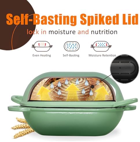 2.5 QT Enameled Cast Iron Sourdough Bread Oven, Loaf Pan with Lid - Image 5