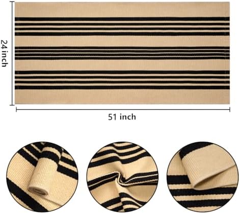 BUAGETUP Front Door Mat 24"x51",Striped Washable Front Porch Rug Fall Decor - Image 2
