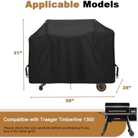 Pellet Grill Cover for Traeger Timberline 1300 Pellet Smoker Grill - Image 2