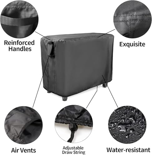 Prep Table Cover for Movable Dining Cart Table, 78inch Outdoor BBQ Cart Cover Bar Tool Cart Covers Cooler Covers - 78"L×36"W×43"H, Black - Image 4