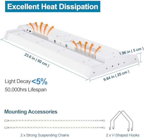 High Bay LED Shop Light 200W/150W/100W Adjustable 2 Pack - Image 6