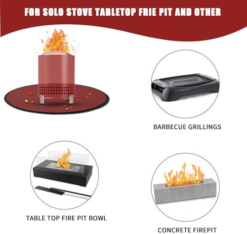 Solo Stove Mesa/XL Tabletop Fire Pit Mat, 4-Layer Fireproof Heat Resistant Under Grill Mat, Easy-to-Clean Waterproof & Non-Slip for Table Top Protection - Red - Image 7