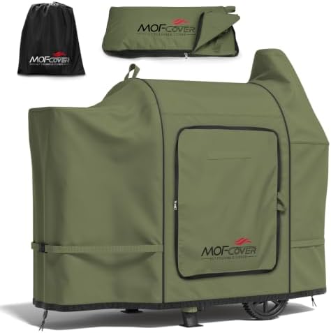 Foldable Grill Cover for Pit Boss Austin XL/Rancher XL, Waterproof 600D Heavy Duty Wood Pellet Smoker Cover, Fade＆Tear Resistant Pellet Grill Cover for 1000S/1100 Pro,Green by Unknown