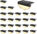 VOLISUN 24 Pack Solar Deck Lights Outdoor, Warm White LED Solar Step Lights for Outside, Waterproof Fence Light for Patio, Deck, Stairs, Yard, Pool and Porch (Black) by VOLISUN