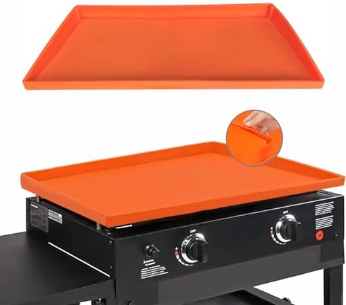 Blackstone Silicone Griddle Mat & Cover - Heavy Duty, Food Grade (Orange, 28in) by Lyonbi