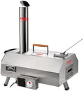 Stainless Steel Pizza Oven Outdoor 12" Automatic Rotatable Pizza Ovens,Portable Wood Fired Pizza Oven Pizza Maker with Timer, Built-in Thermometer,Pizza Cutter & Carry Bag by Zjjseloru