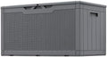 Greesum 100 Gallon Resin Patio Storage Box for Garden Tools, Gray by BuynowfromGreesum