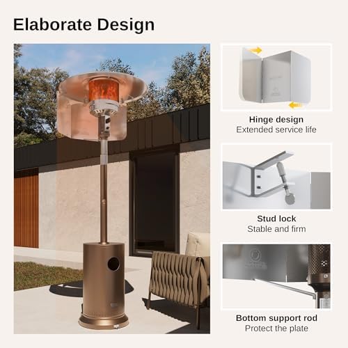 EAST OAK Patio Heater Reflector Shield, Outdoor Heater Reflector Shield as Patio Heater Replacement Part with Support Rod for Extra Heat Reflecting Power, Enegy Saving and Directional Heating, Silver - Image 4