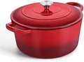 TeamFar Enameled Cast Iron Dutch Oven, 6 Quart Pot with Lid & Dual Handles by TeamFar