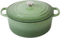 EDGING CASTING Enameled Cast Iron Dutch Oven Pot With Lid, 5.5 Quart, for Bread Baking, Cooking, Pistachio Green by EDGINGCOOKWARE