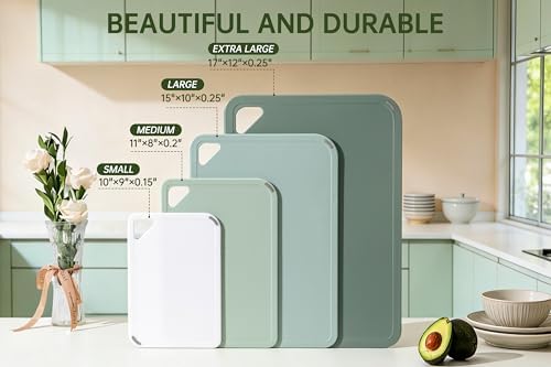 THETCHRY Plastic Cutting Board Set, Extra Large Cutting Board for Kitchen - Image 3