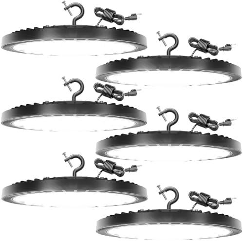 320W UFO High Bay LED Shop Lights, 6 Pack 45000LM Garage Lights by Unknown