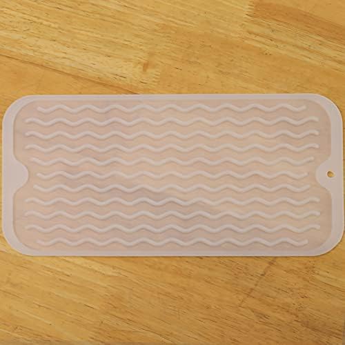 MicoYang Silicone Dish Drying Mat for Multiple Usage,Easy clean,Eco-friendly,Heat-resistant Silicone Mat for Kitchen Counter or Sink,Refrigerator or Drawer Liner Translucent S 12 inches x 6 inches by MicoYang