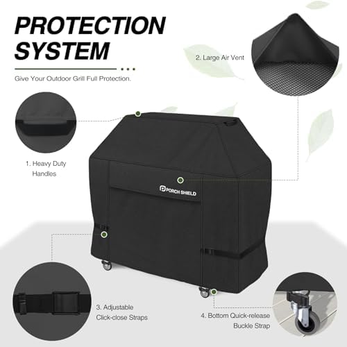 Porch Shield Waterproof Outdoor BBQ Grill Cover 52 inch, Black - Image 4