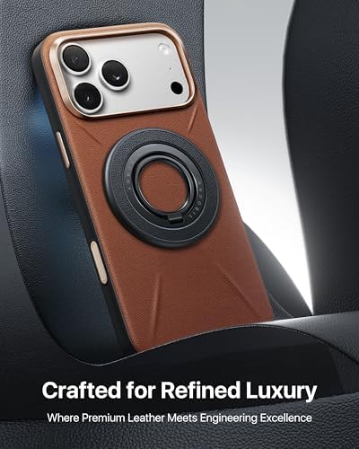 andobil [2026 Premium Leather] Magnetic Phone Ring Grip for MagSafe, Black - Image 6