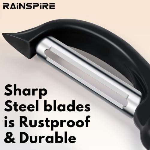 Swivel Vegetable Peeler Comfort Handle Sturdy Long-Lasting 2Pcs Black - Image 3