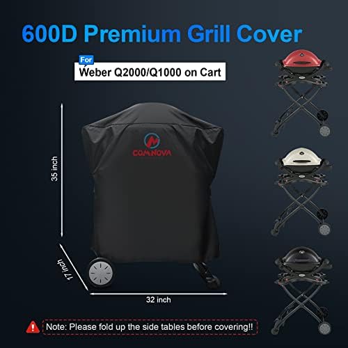 Comnova Weber Grill Cover - Q Series, Q2000/Q200/Q1000/Q100, Q2200, 2400, 1200, 1400 & More - Heavy Duty & Waterproof - Image 2