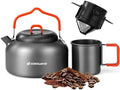 Odoland 1.2L Camping Coffee Pot Camp Coffee Makers, Mug and Coffee Filter by Odoland