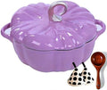 Pumpkin Enamel Cast Iron Dutch Oven 4 QT Cocotte Pot with Lid Dual Handles by Unknown