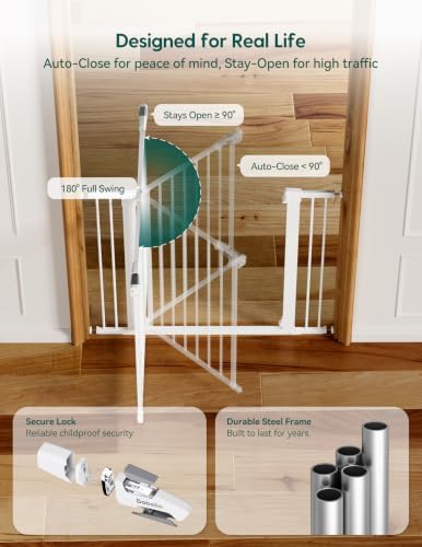 Babelio Pressure Mounted Baby Gate for Stairs, 29-48" Wide Dog Gate,2 Pack - Image 5