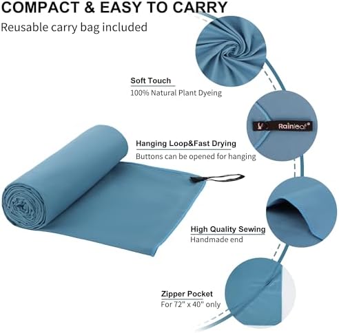 Rainleaf Microfiber Towel Quick Dry Camping & Travel & Gym Towel. Compact - Image 3