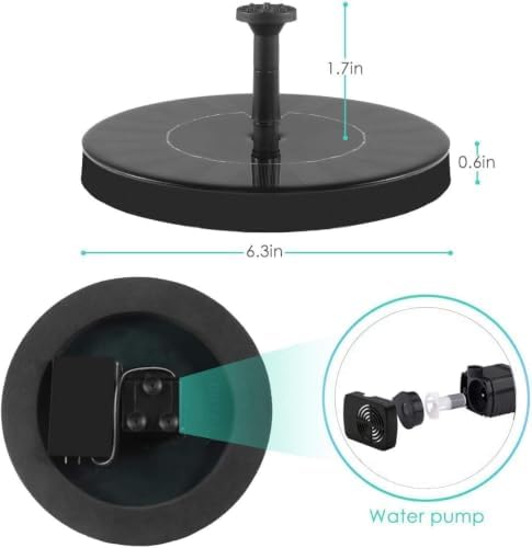 Solar Fountain Water Pump for Bird Bath, New Upgraded Mini Solar Powered Fountain Pump 1.5W Free Standing Solar Panel Kit Water Fountain for Garden, Pond, Pool, and Outdoor - Image 3