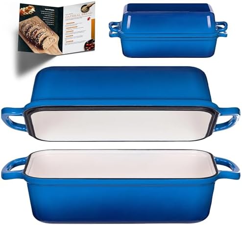 11x5 Inch Cast Iron Loaf Pan with Lid, Sourdough Bread Baking by MadeforRealBread
