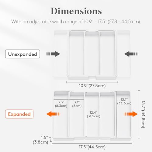 Lifewit Utensil Organizer for Kitchen Drawers, Expandable Utensil Tray - Image 2