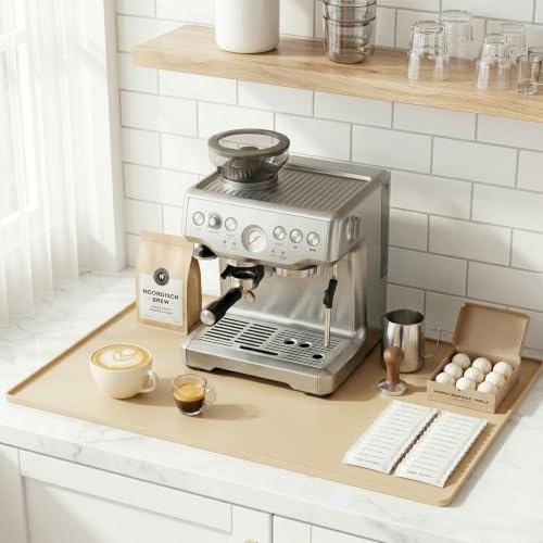 Golener Coffee Bar Mat, Silicone Coffee Mat with Raised Edges, 31.5"x16" by Golener