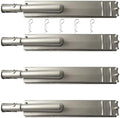 4 Pack Heavy Duty Cast Stainless Steel Grill Burner for Bull, Grill Replacement Parts for Bull, Cal Flame, Lion, Blaze, Turbo, Beefeater, Thermos, Char Broil, Jenn Air, Nexgrill by GRILLJOB