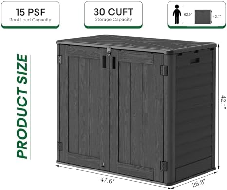 Outdoor Storage Cabinet Waterproof 31 Cu.Ft with Lockable Doors - Image 2