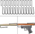 Adoreal 10 PCS Gun Rack, Pistol Rack for Gun Safe Shelf or Stack On Gun Cabinet, Gun Safe Accessory, Handgun Hanger Pistol Organizer for Display, Gifts for Hunters by Adoreal